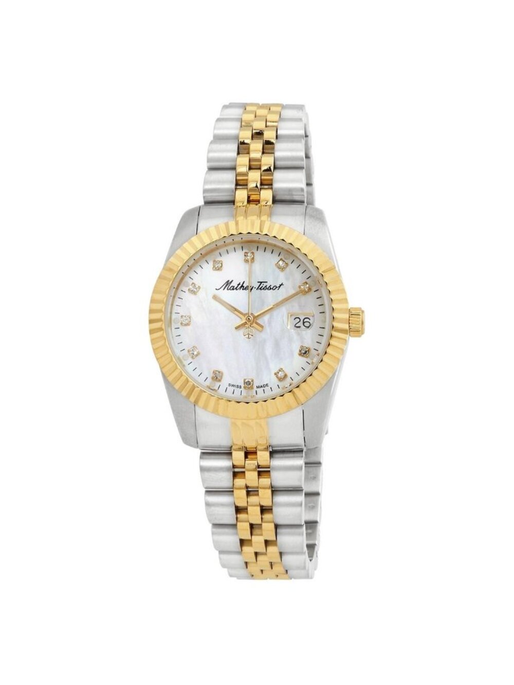 NWT Mathey-Tissot Mathy III MOP Quartz White Dial Ladies Watch